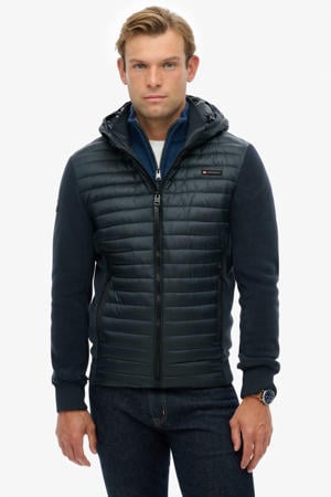gewatteerde jas donkerblauw