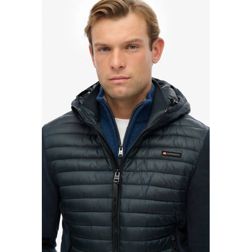 Superdry gewatteerde jas donkerblauw afbeelding