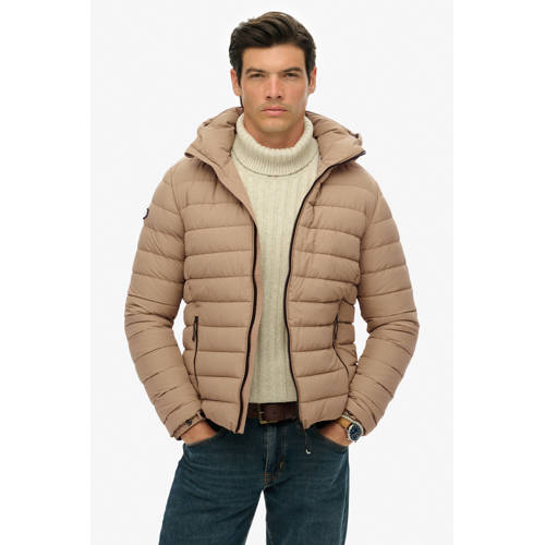 Superdry gewatteerde jas beige afbeelding