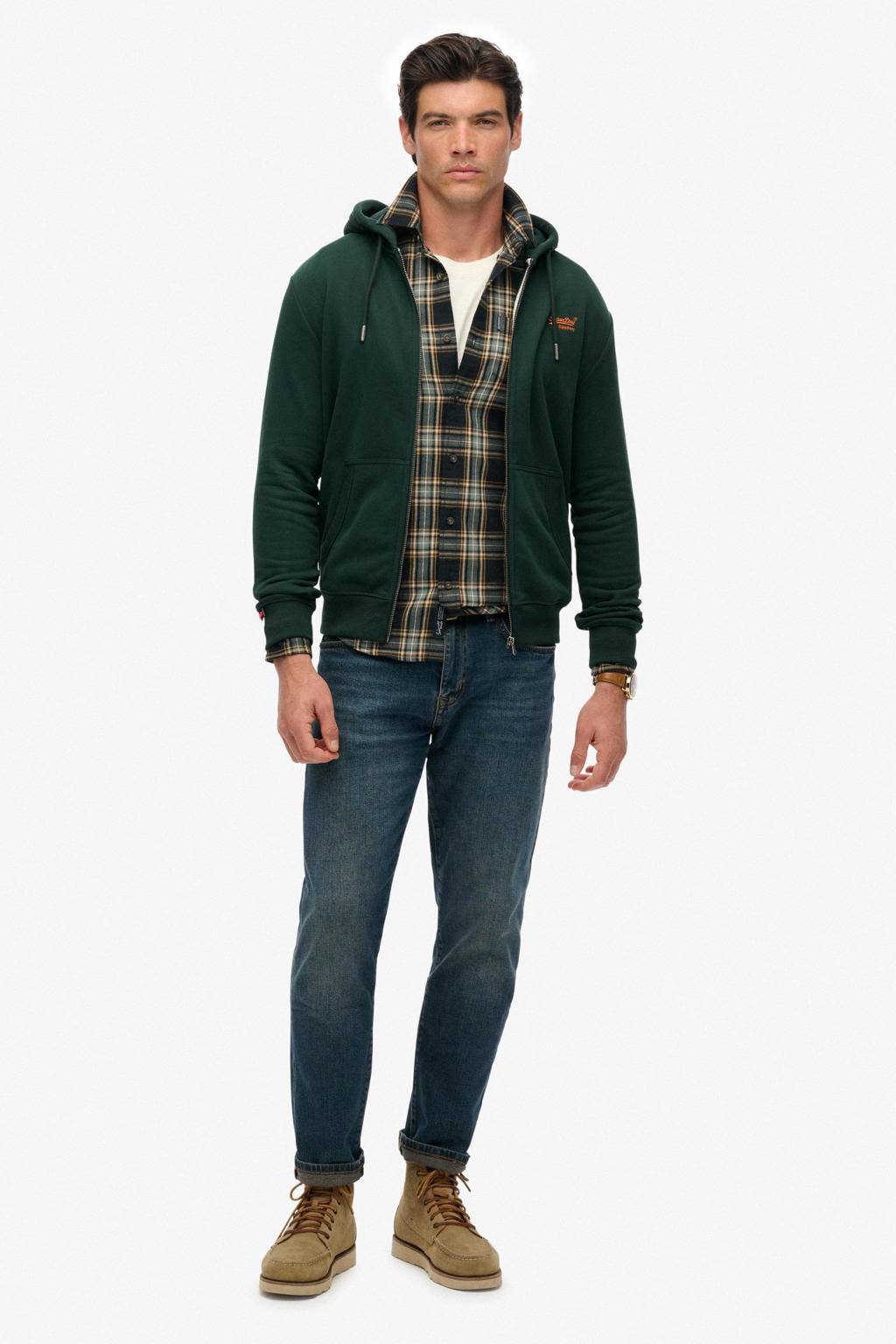 Superdry sweatvest donkergroen