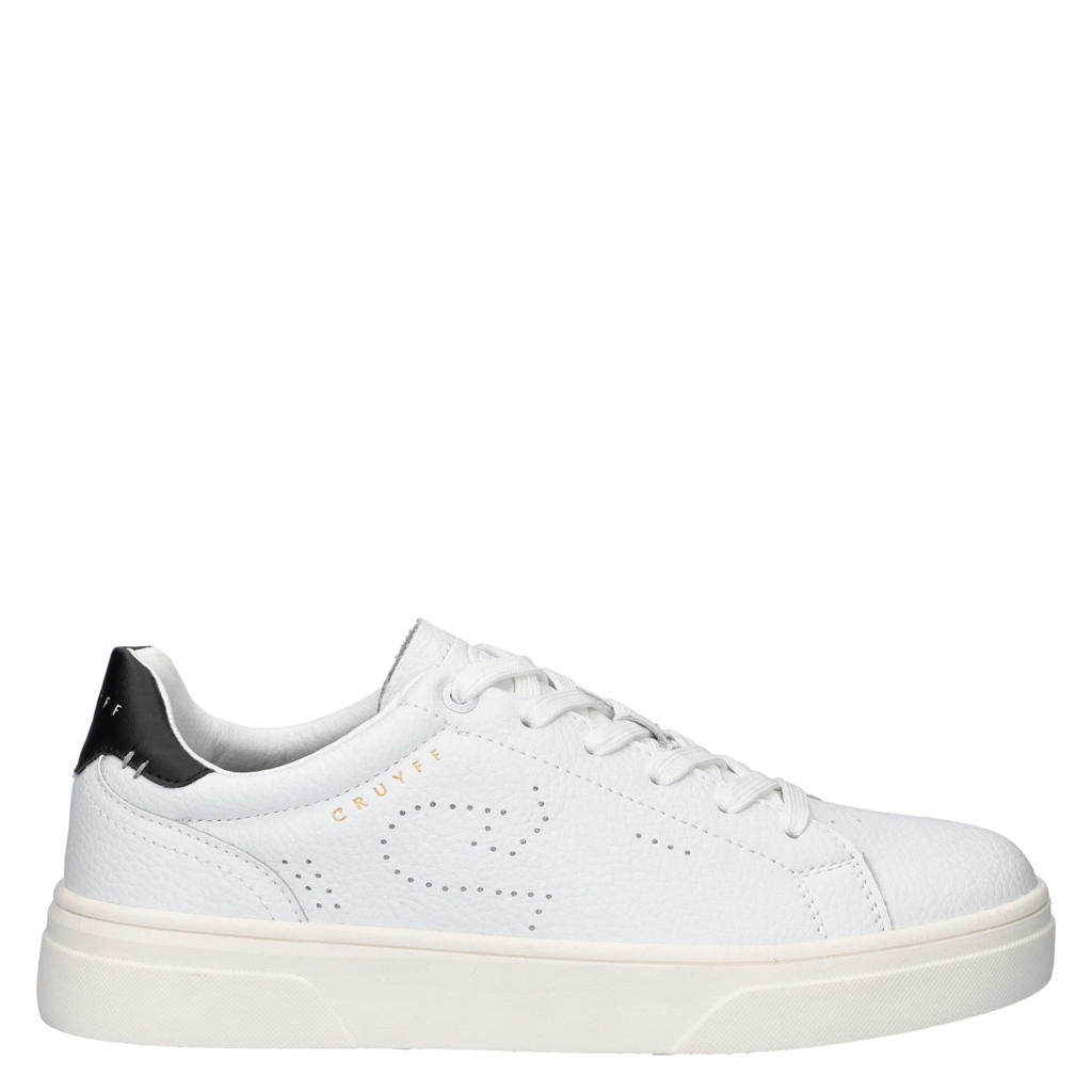 Witte heren Cruyff Gracia sneakers van imitatieleer met veters