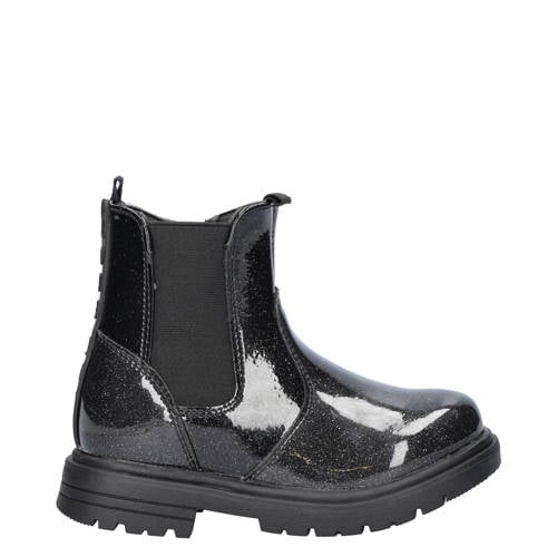 Nelson Kids lak chelsea boots met glitters zwart afbeelding