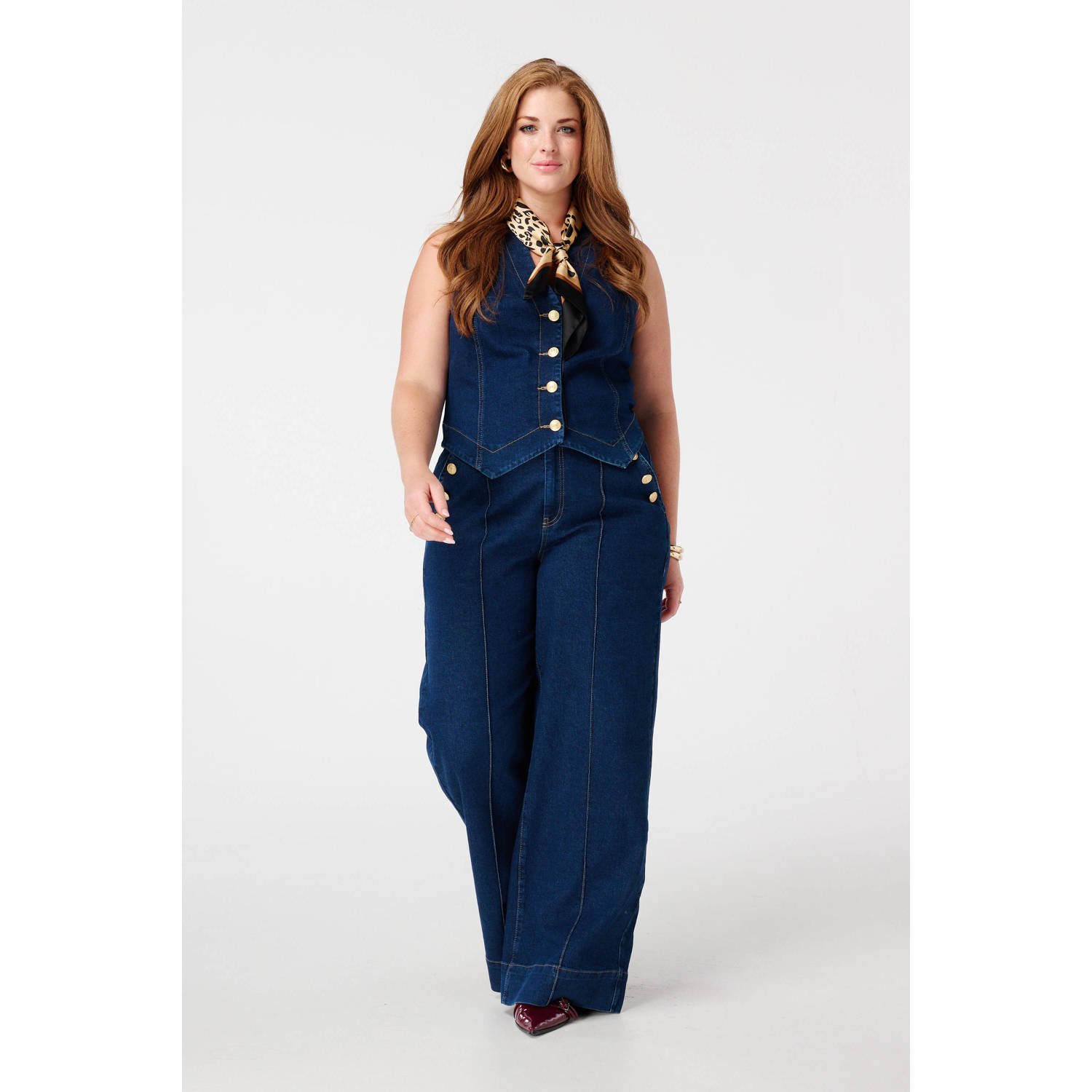 MS Mode gilet dark blue denim