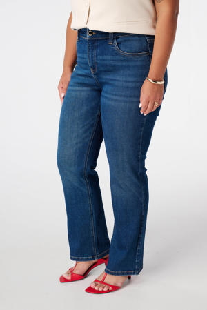 flared jeans dark blue denim
