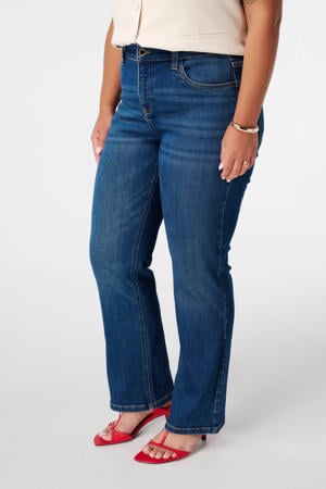 straight leg jeans dark blue denim