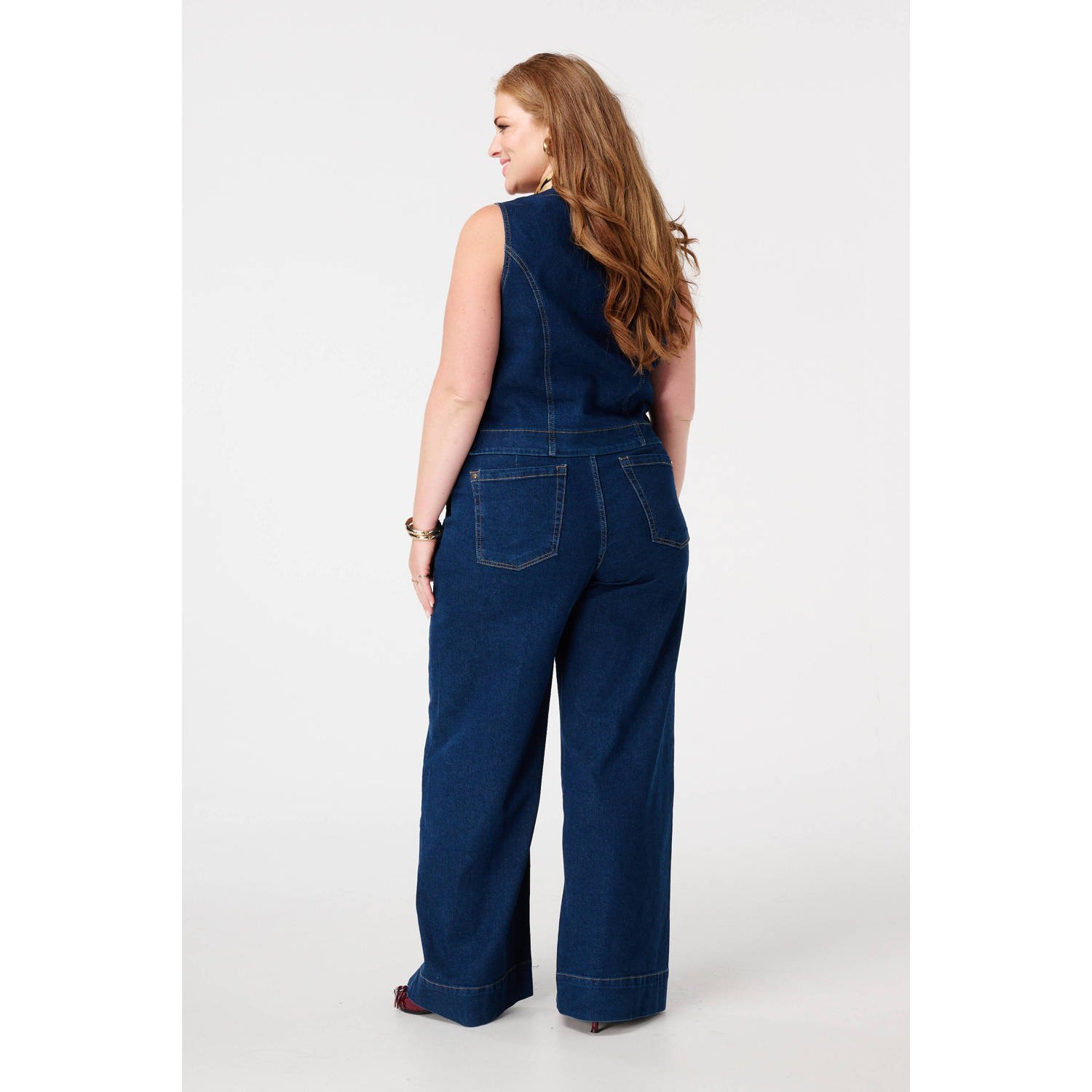 MS Mode wide leg jeans blauw