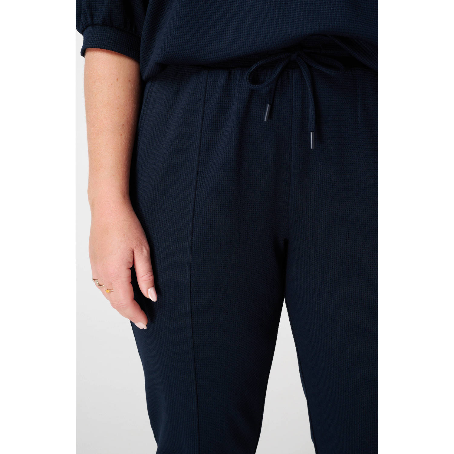MS Mode slim regular waist broek donkerblauw