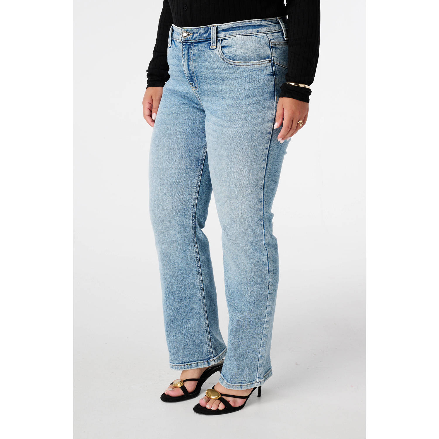 MS Mode flared jeans light blue denim