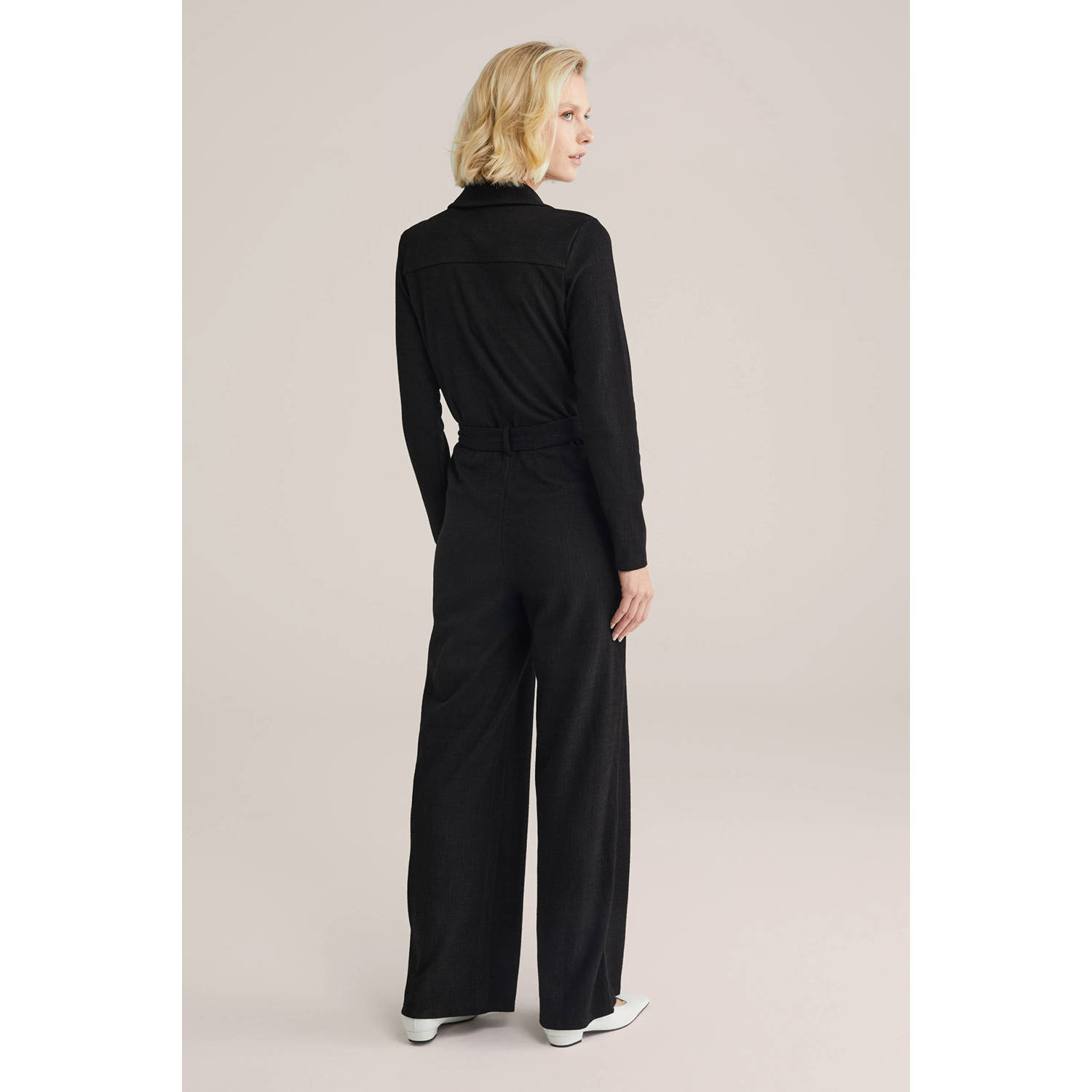 WE Fashion jumpsuit zwart straight