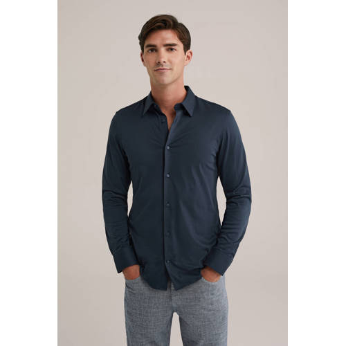 WE Fashion zakelijk overhemd donkerblauw afbeelding