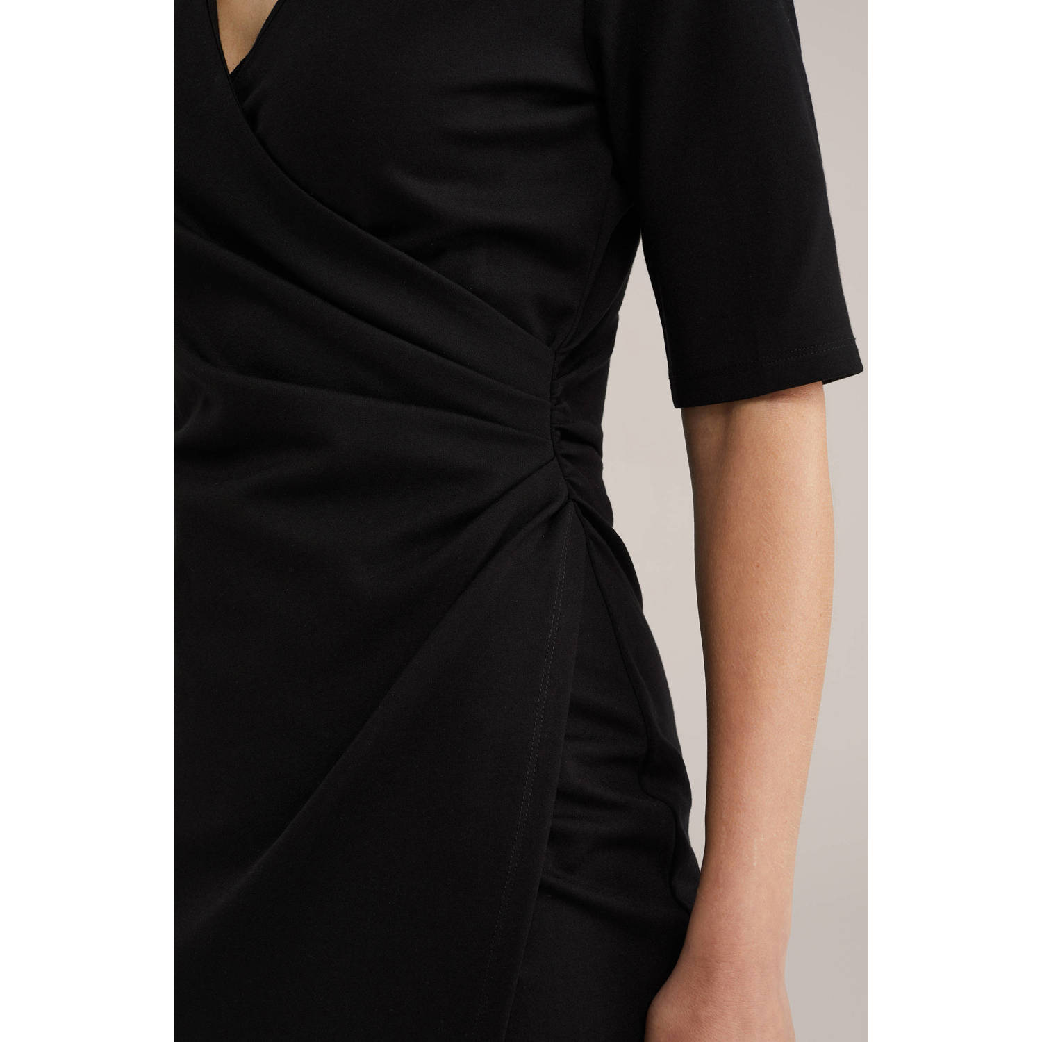 WE Fashion midi jurk zwart