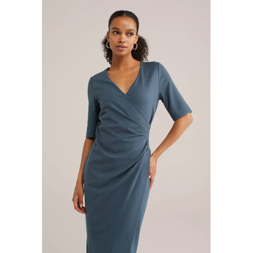 WE Fashion midi jurk grijsblauw afbeelding