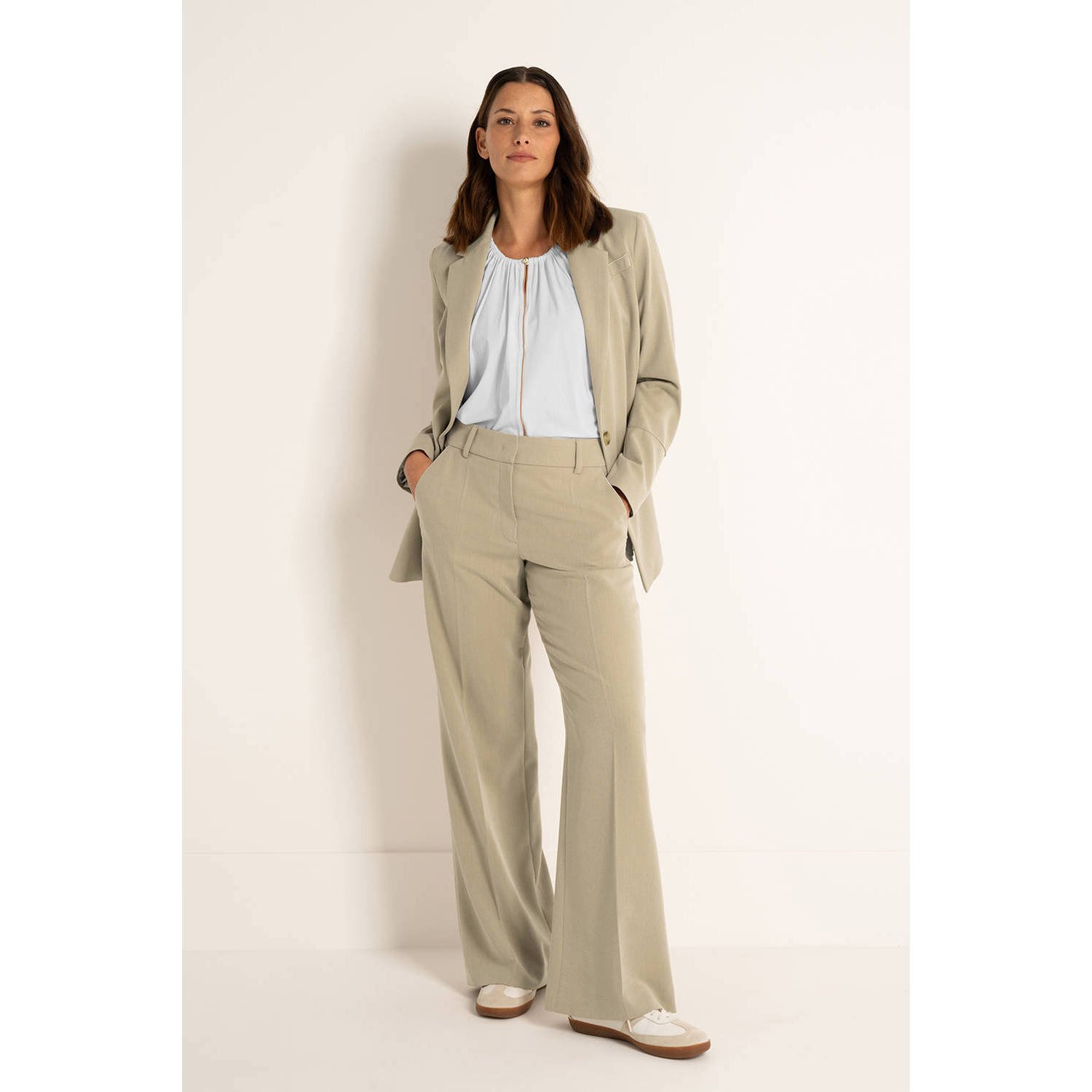 Claudia Sträter wide leg high waist pantalon camel