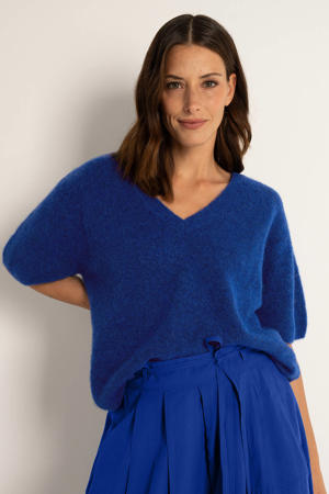pullover trui blauw fijn gebreid