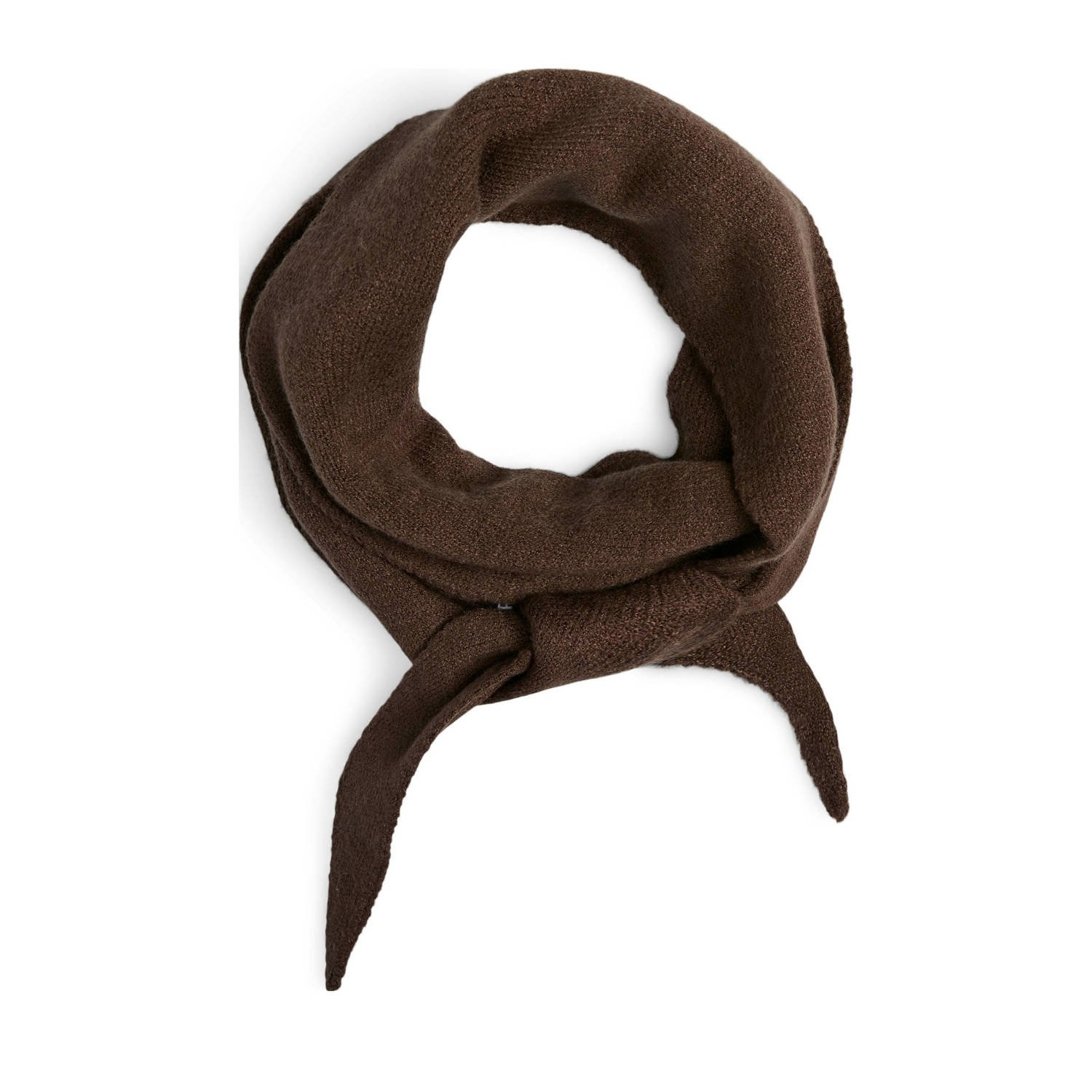 PIECES triangle scarf PCKOMMA donkerbruin