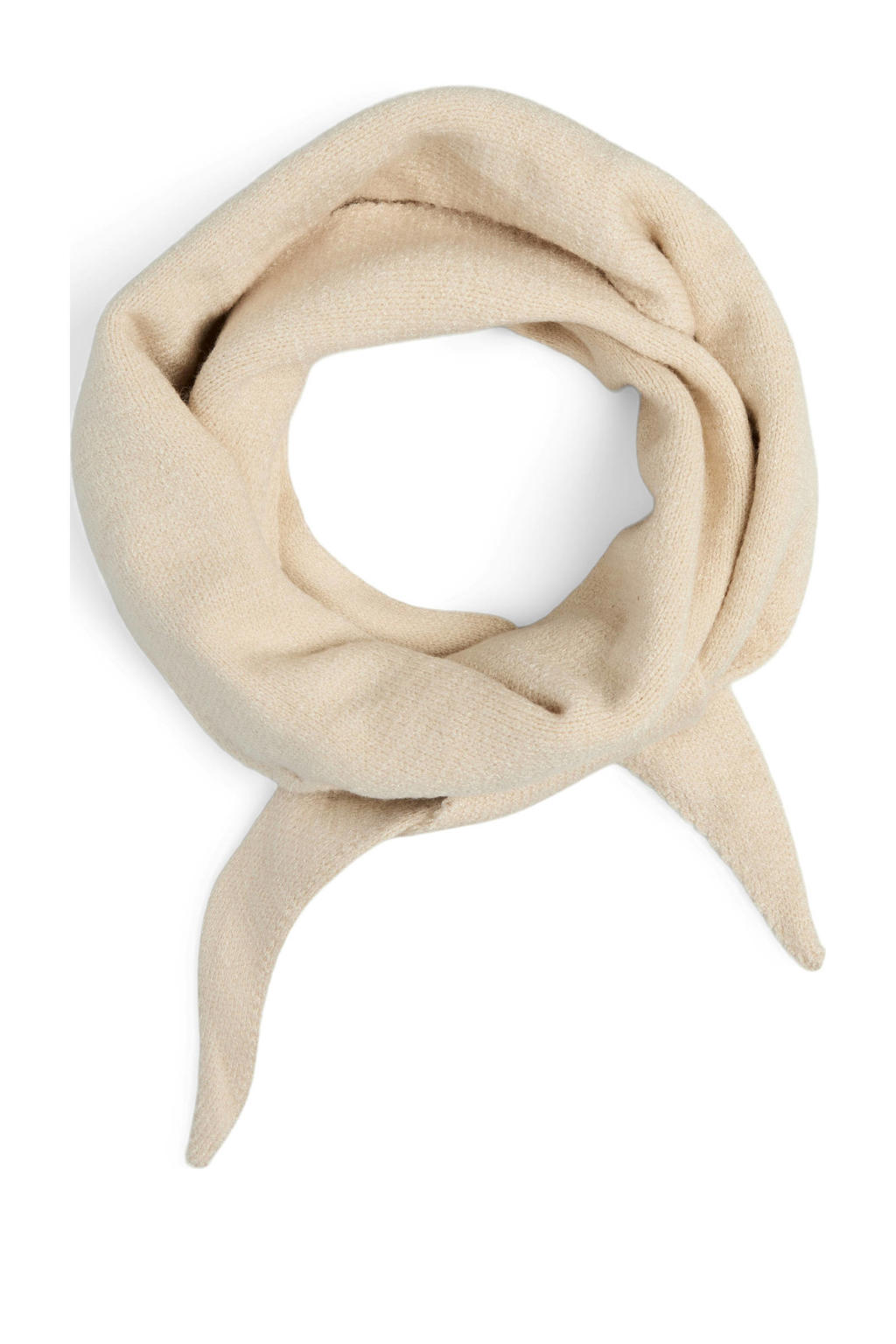 PIECES triangle scarf PCKOMMA ecru