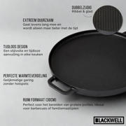 thumbnail: Blackwell Grillplaat BBQ / Bakplaat Gietijzer ø 30 cm - zonder anti-aanbaklaag 2-zijdig