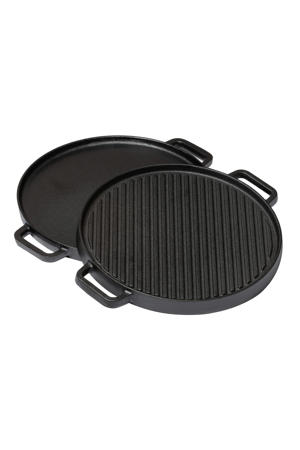 Grillplaat BBQ / Bakplaat Gietijzer ø 30 cm - zonder anti-aanbaklaag 2-zijdig