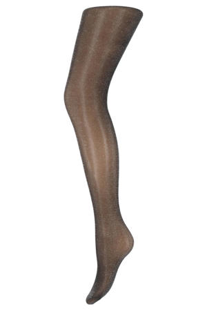 panty 20 denier met glitters zwart/zilverkleurig