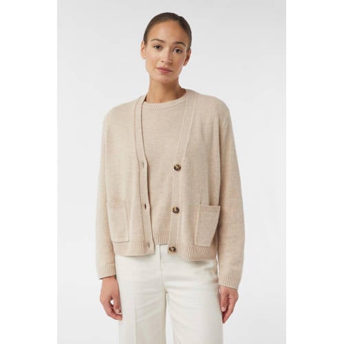 comma gebreid vest met wol beige afbeelding