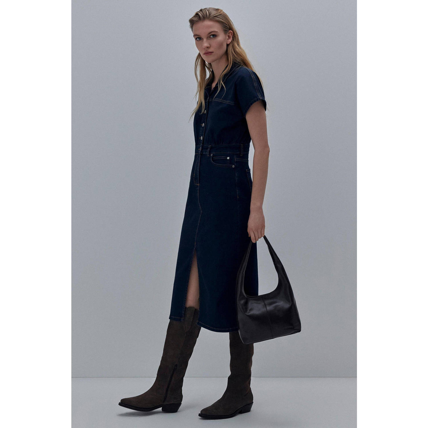 Comma denim spijkerjurk dark blue denim