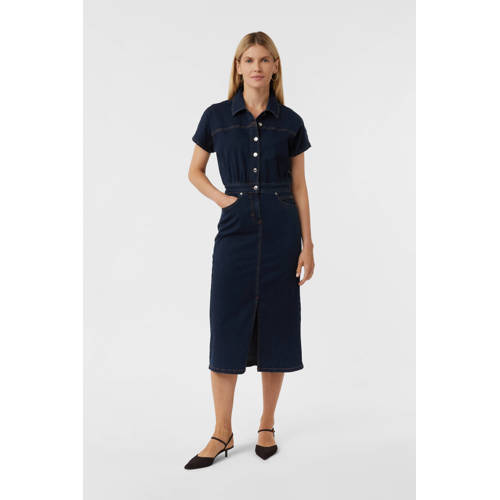 comma denim spijkerjurk dark blue denim afbeelding