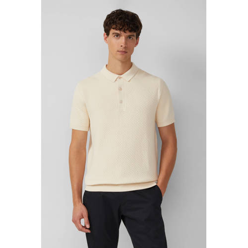 s.Oliver BLACK LABEL regular polo met ingebreid patroon beige afbeelding