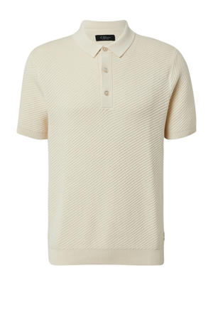 regular polo met ingebreid patroon beige