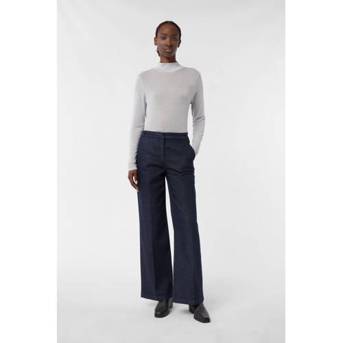 comma wide leg jeans dark blue denim afbeelding