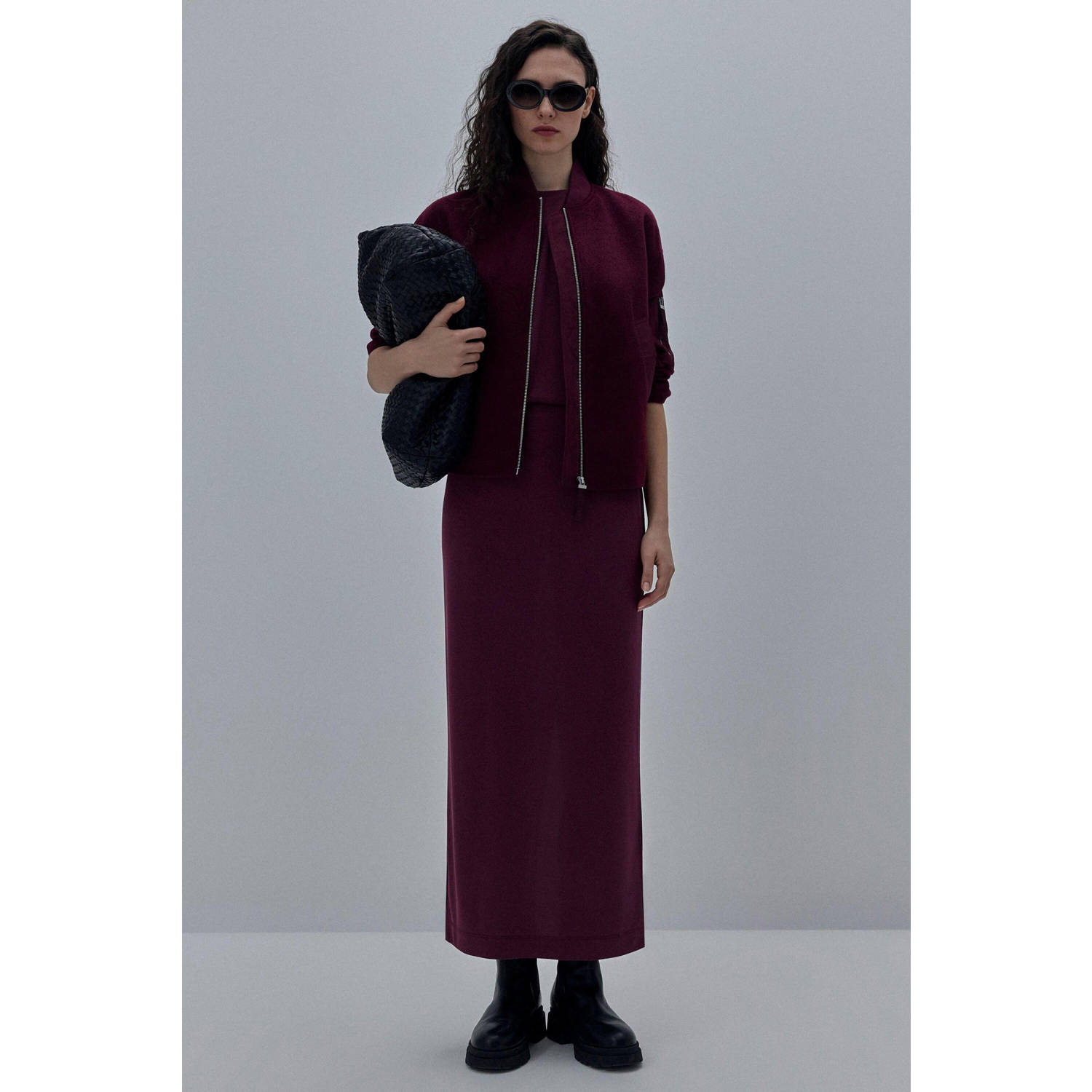 comma casual identity midi rok paars