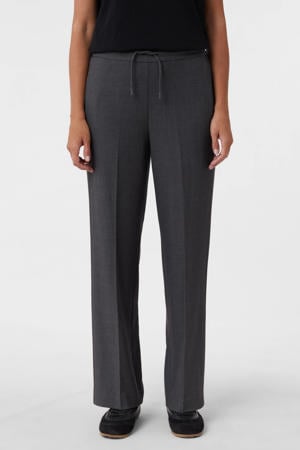 straight regular waist casual broek grijs