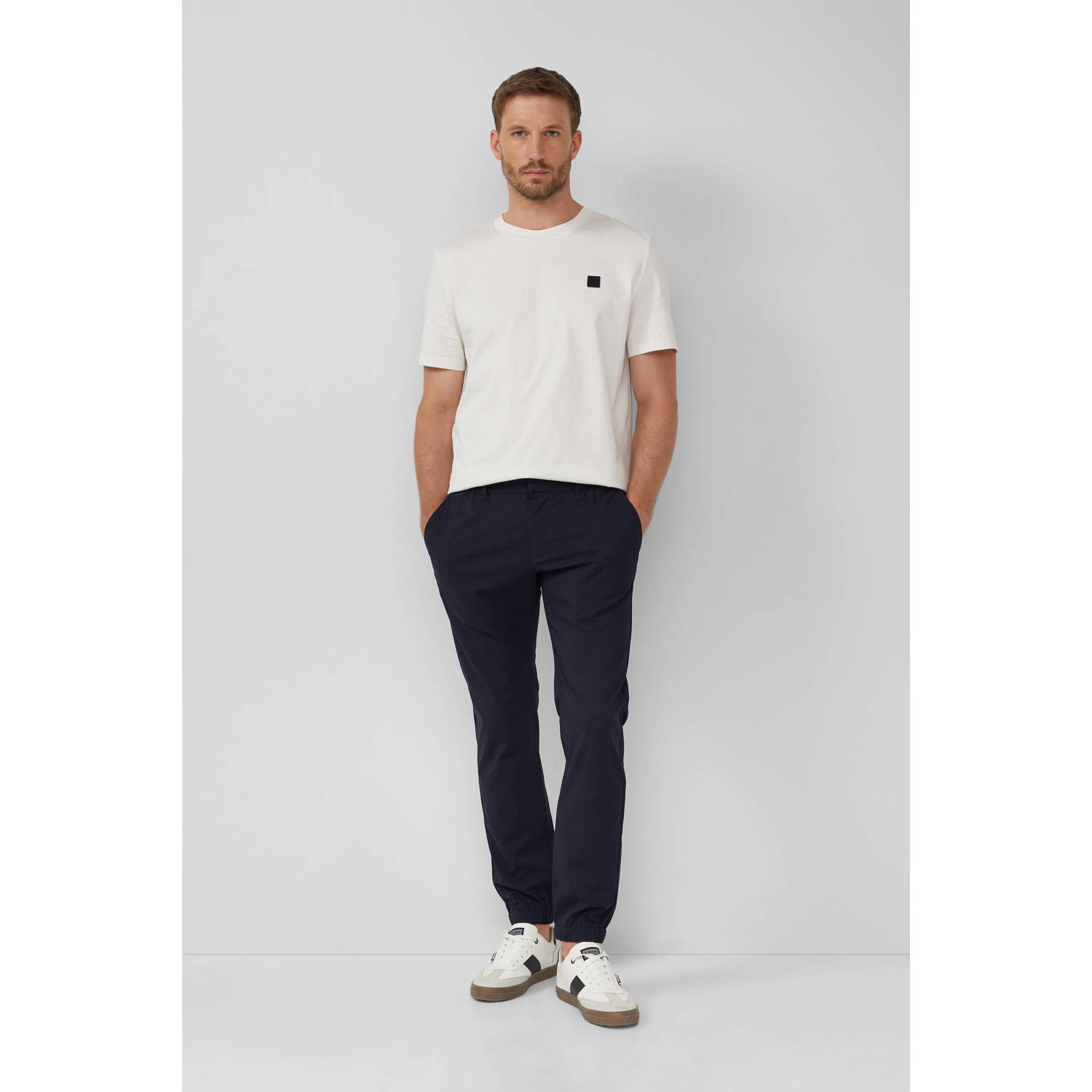 S.Oliver BLACK LABEL regular pantalon donkerblauw