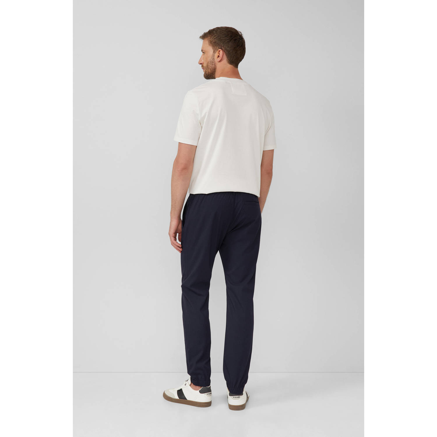 s.Oliver BLACK LABEL regular pantalon donkerblauw