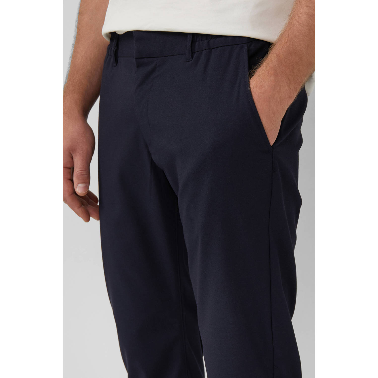 s.Oliver BLACK LABEL regular pantalon donkerblauw
