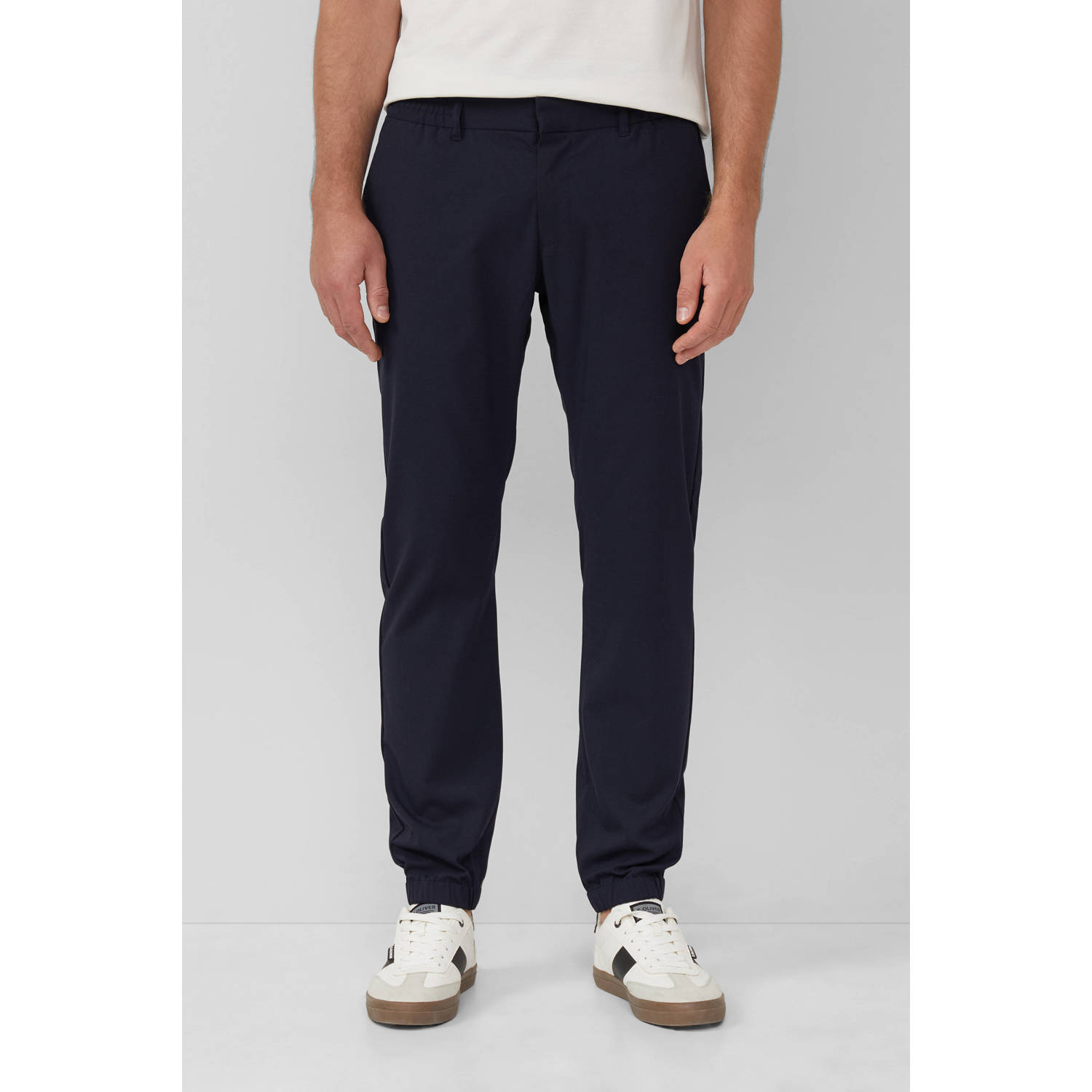 S.Oliver BLACK LABEL regular pantalon donkerblauw