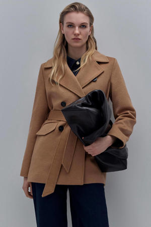 wollen trenchcoat beige