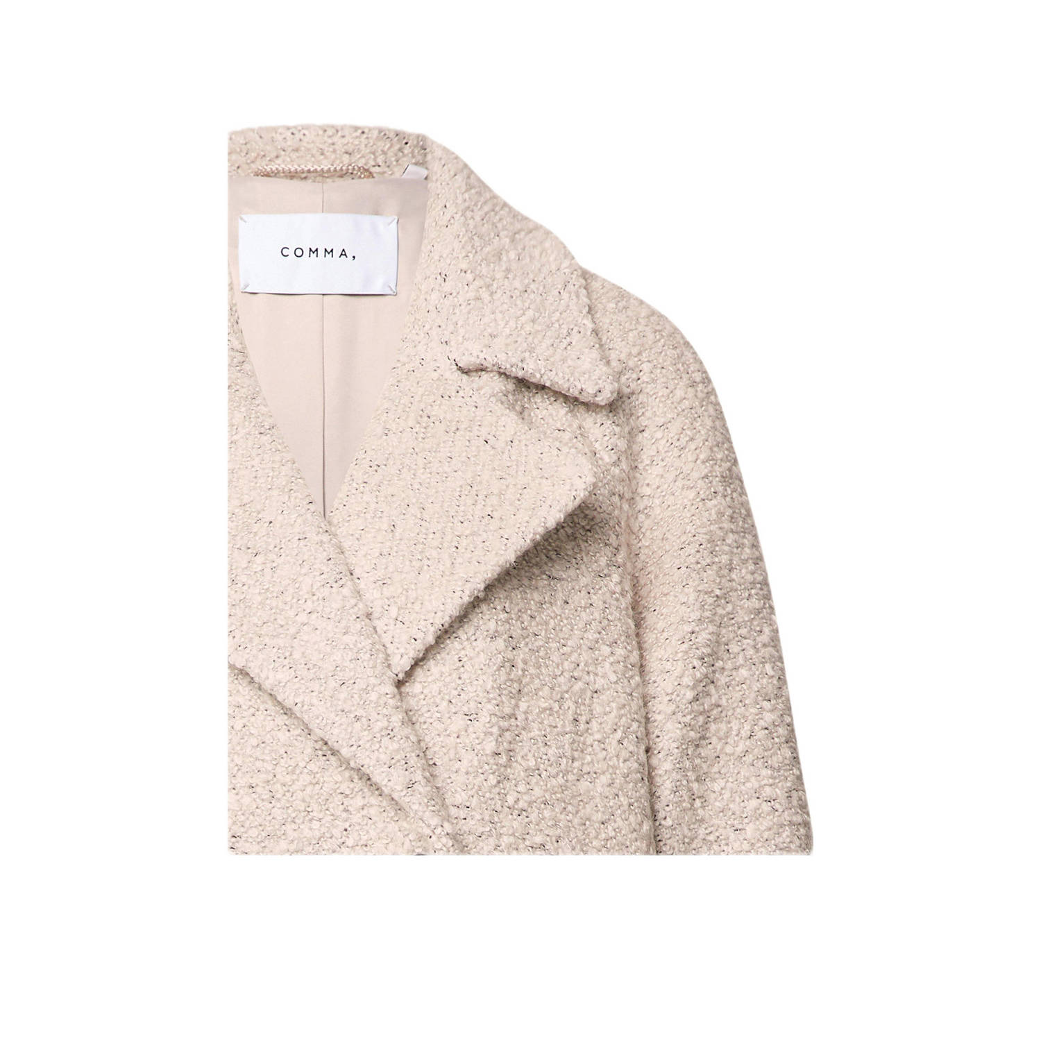 comma boucle mantel lichtgrijs