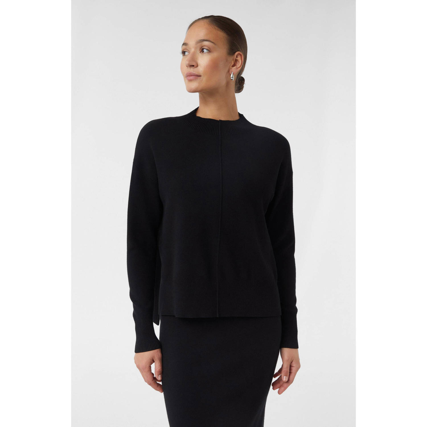 comma casual identity gebreide trui zwart