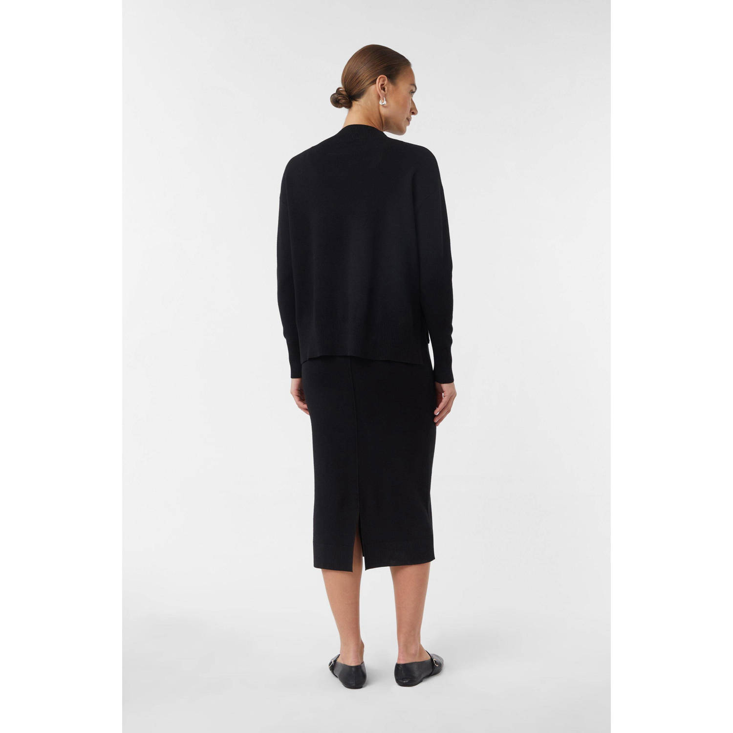 comma casual identity gebreide trui zwart