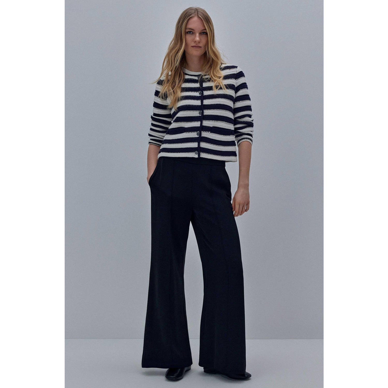 comma gebreid vest donkerblauw