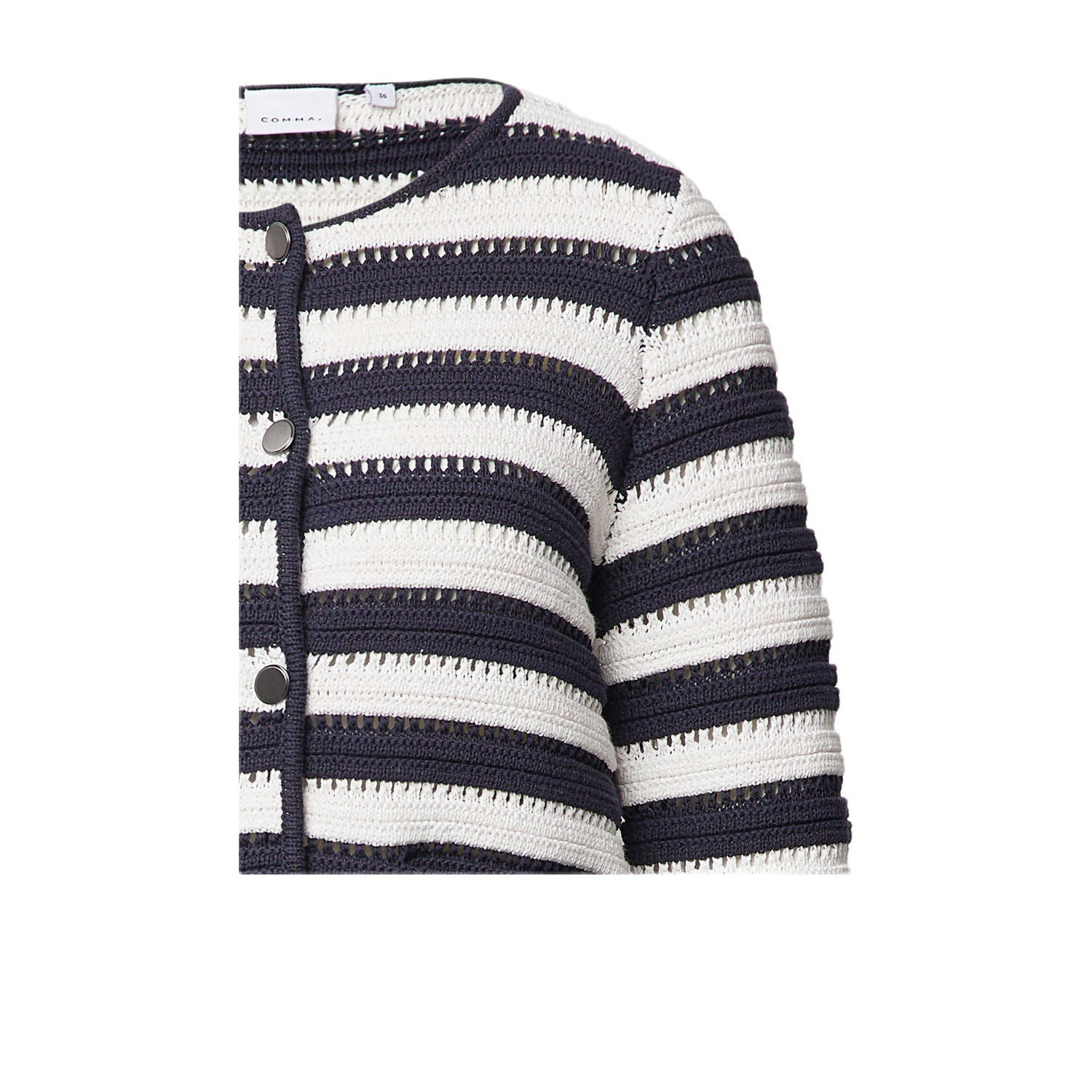 comma gebreid vest donkerblauw