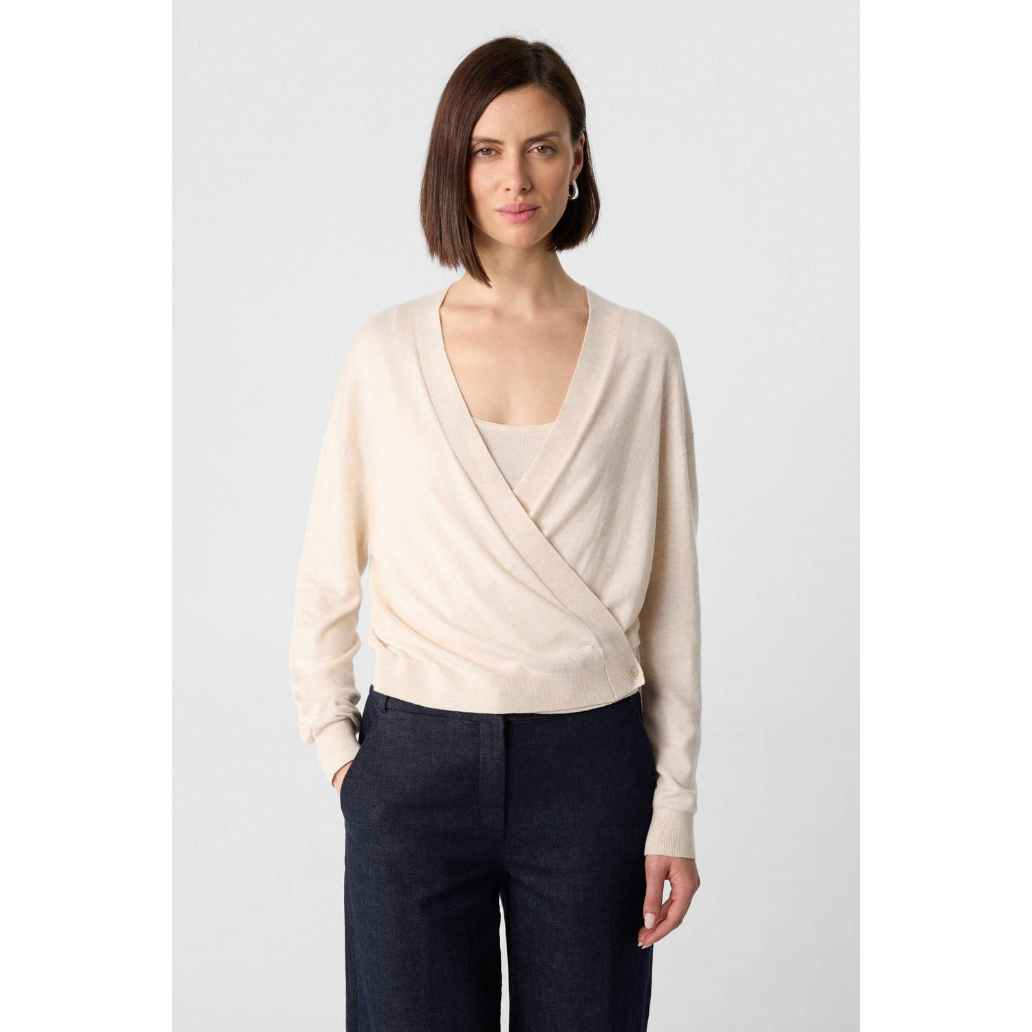 Comma wikkelvest vest ecru