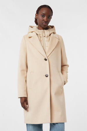wollen manteljas beige
