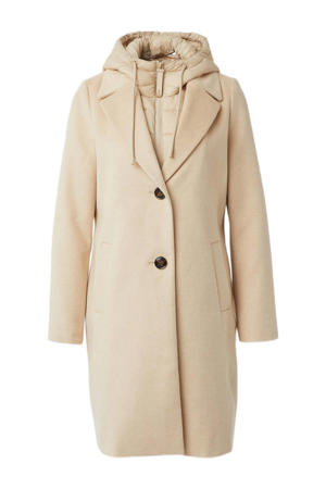 wollen manteljas beige