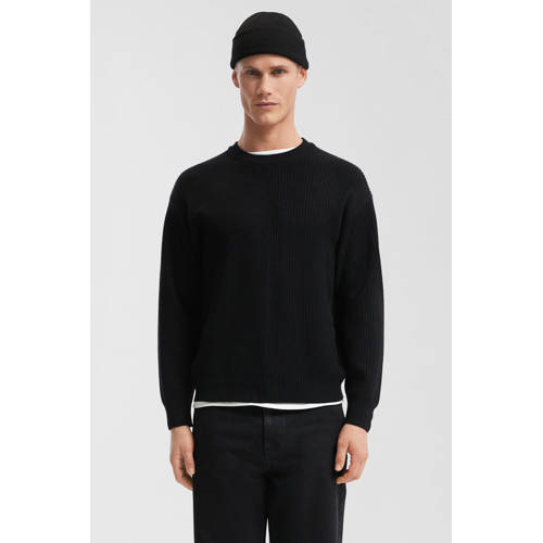 QS trui rib gebreid zwart afbeelding