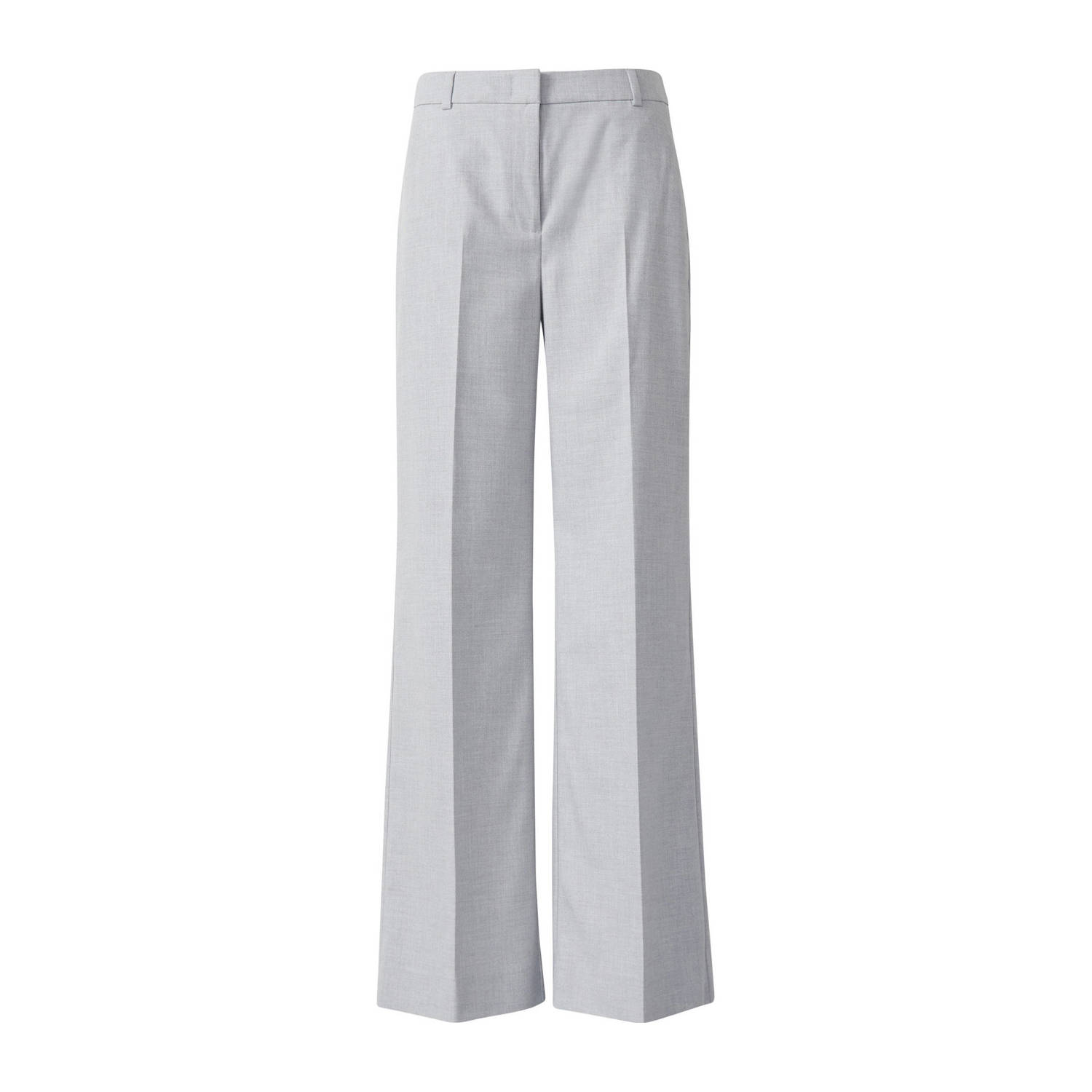 comma wide leg regular waist pantalon lichtgrijs