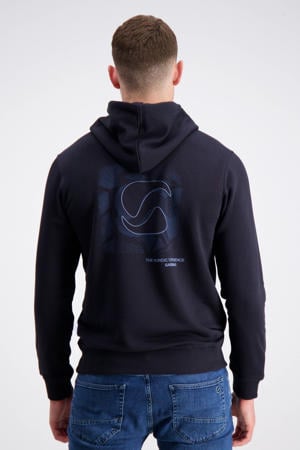 hoodie met backprint donkerblauw