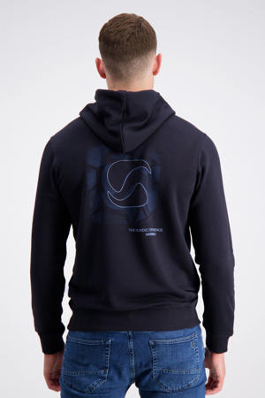 hoodie met backprint donkerblauw