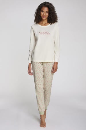 pyjama met kerstprint lichtgroen
