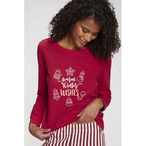 Lascana pyjama met kerstprint rood afbeelding
